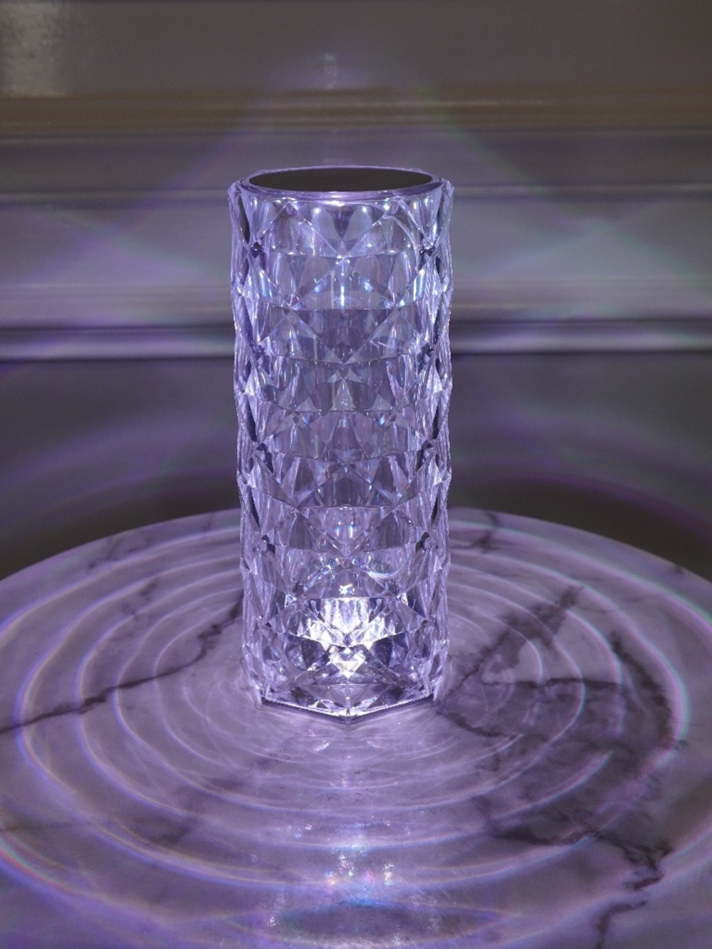 Portable Crystal Table Lamp,16 Color Touch Control Rechargeable Lamp,Crystal Bed